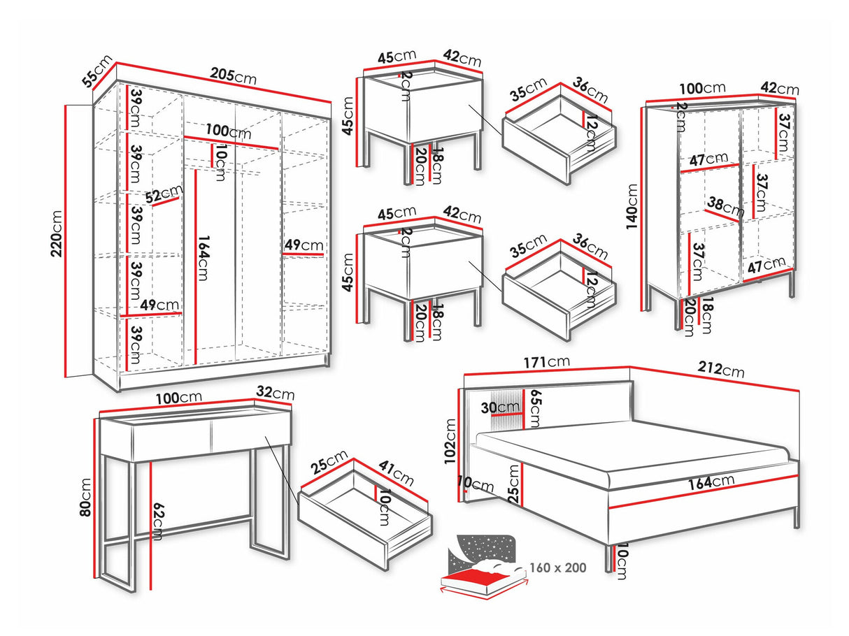 Guļamistabas komplekts 585619