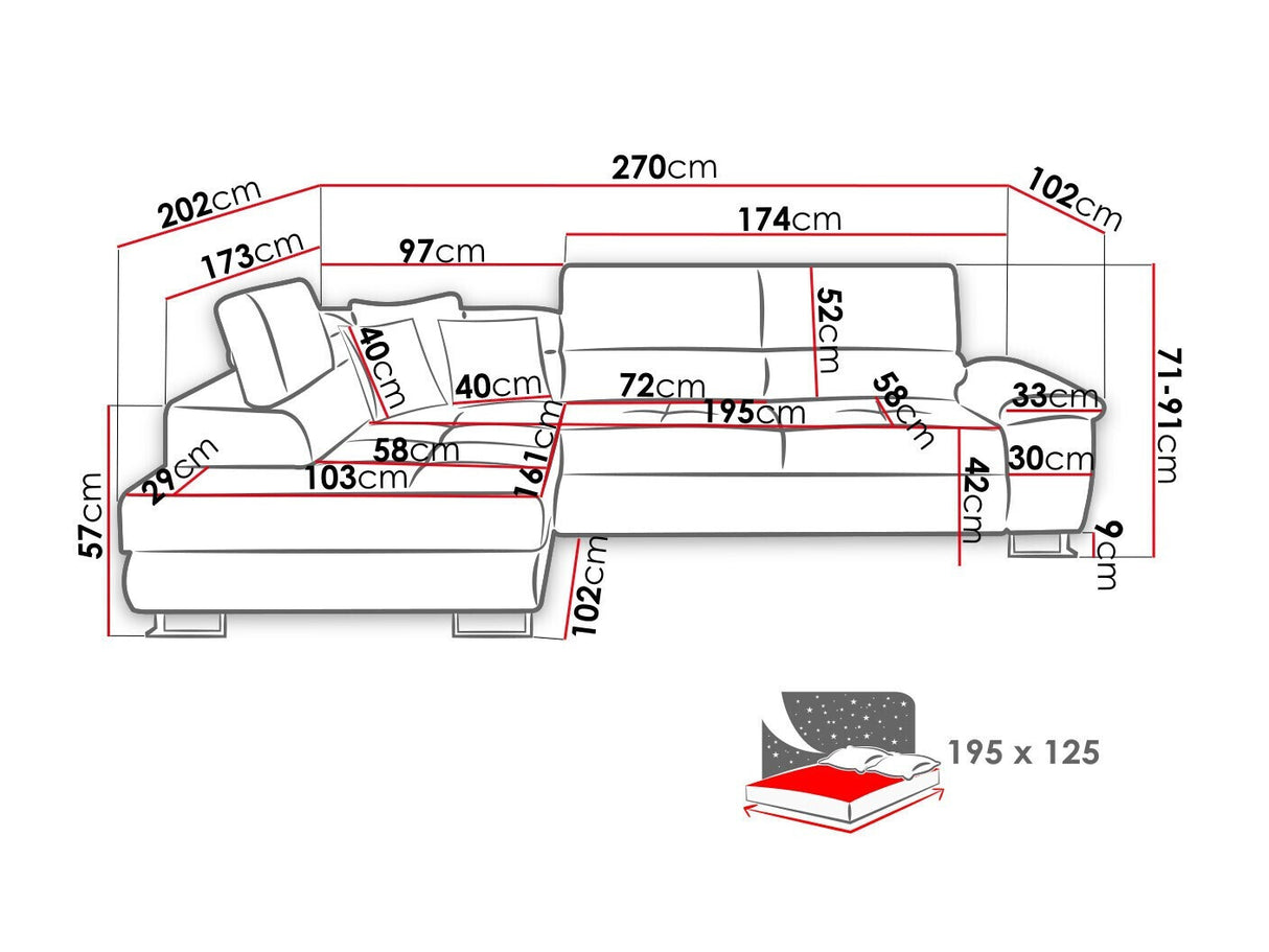 Stūra dīvāns 90009