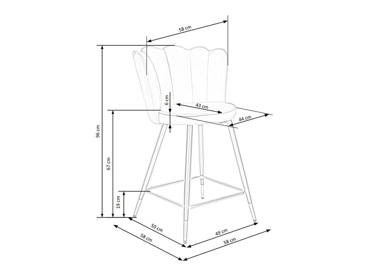 Zemais bāra krēsls 456441 4011350