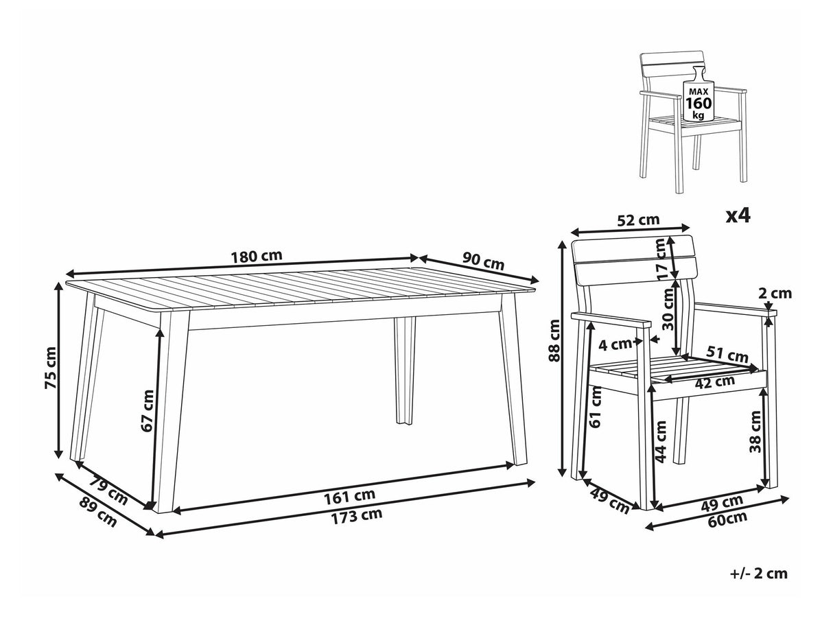 Galds un krēslu komplekts 588337