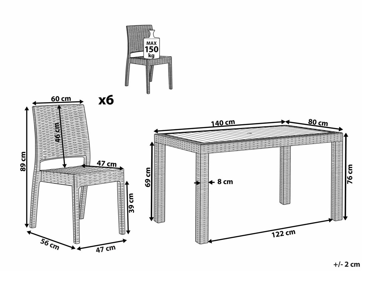 Galds un krēslu komplekts 588748