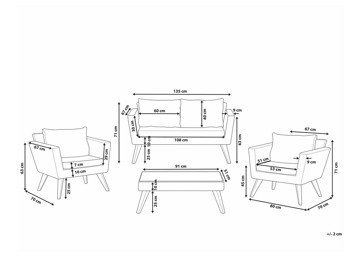 Dārza mēbeļu komplekts 589058
