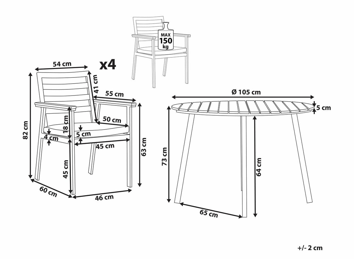 Galds un krēslu komplekts 589074