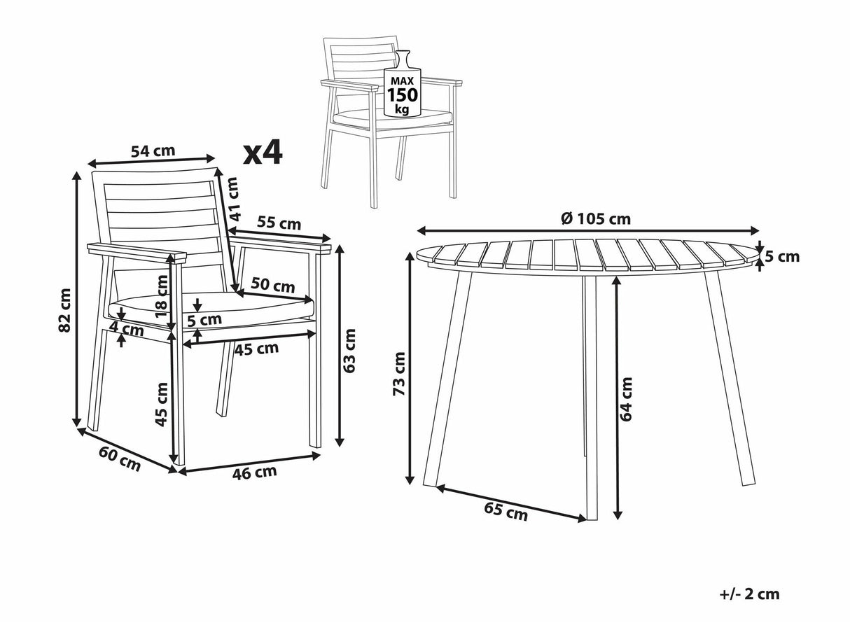 Galds un krēslu komplekts 589074