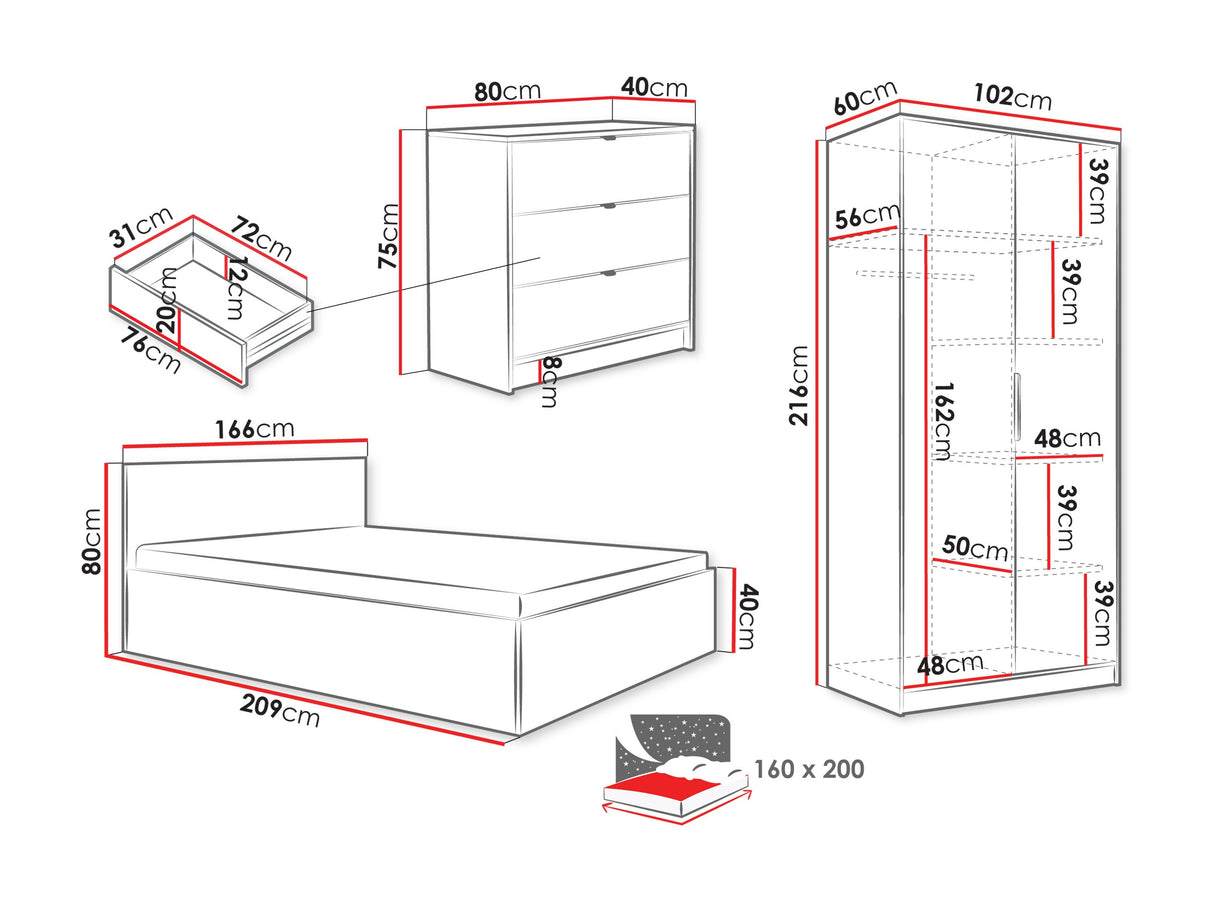 Guļamistabas komplekts 594819