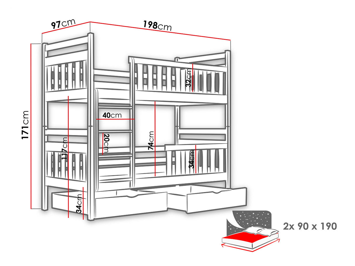 Divstāvu gulta 202800