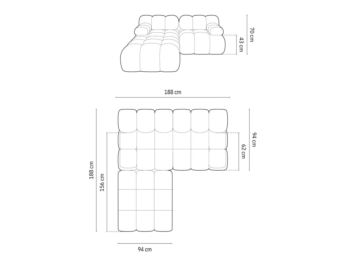 Moduļu stūra dīvāns 539980