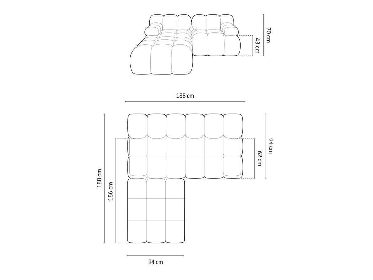 Moduļu stūra dīvāns 539980