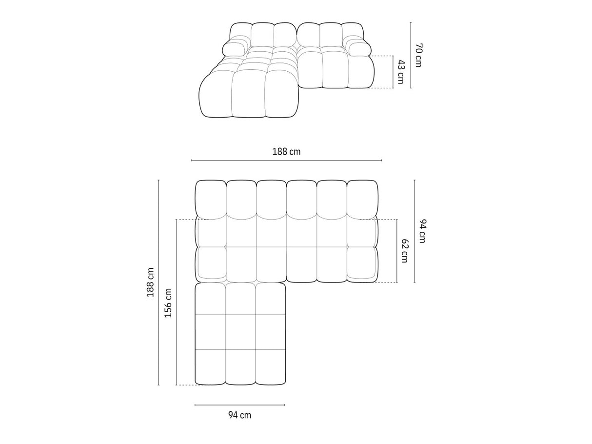 Moduļu stūra dīvāns 539980