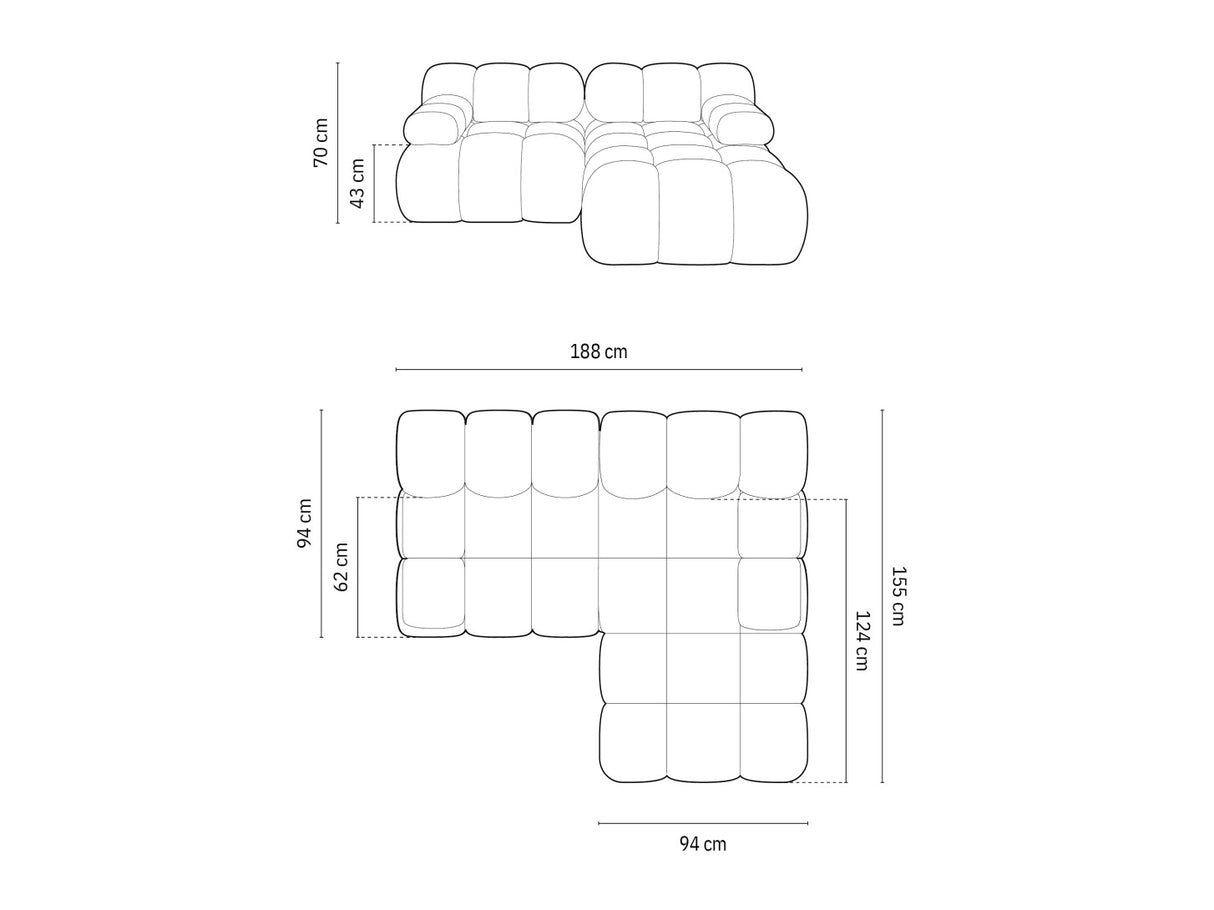 Moduļu stūra dīvāns 540290