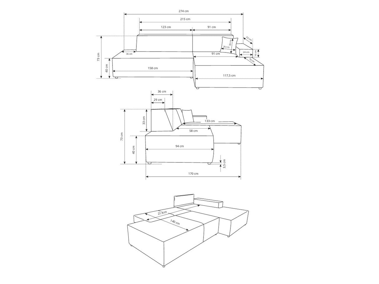 Stūra dīvāns 605059