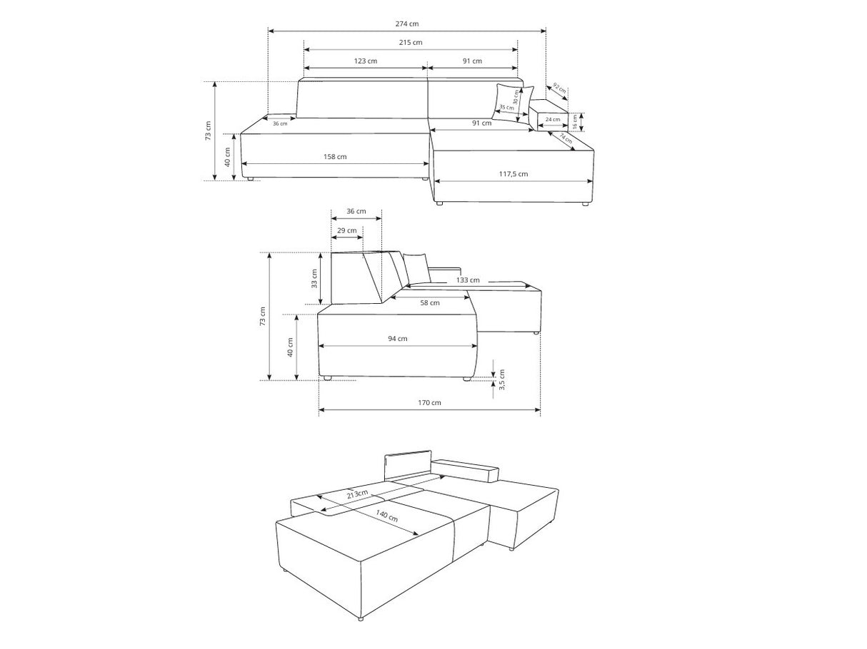 Stūra dīvāns 605059