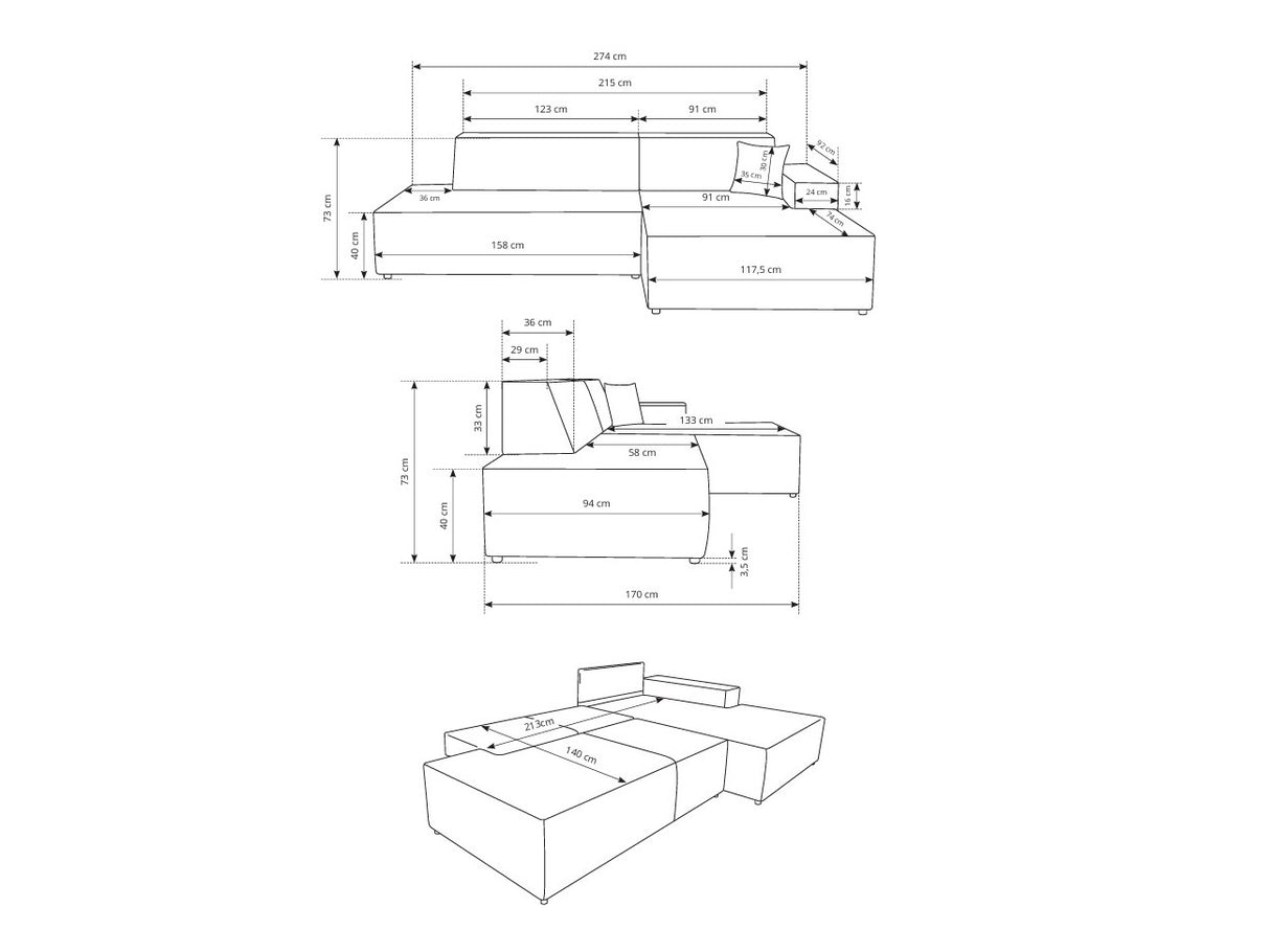 Stūra dīvāns 605059