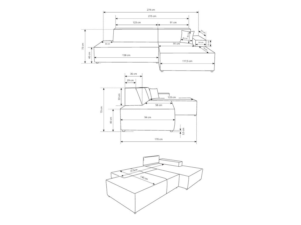 Stūra dīvāns 605059