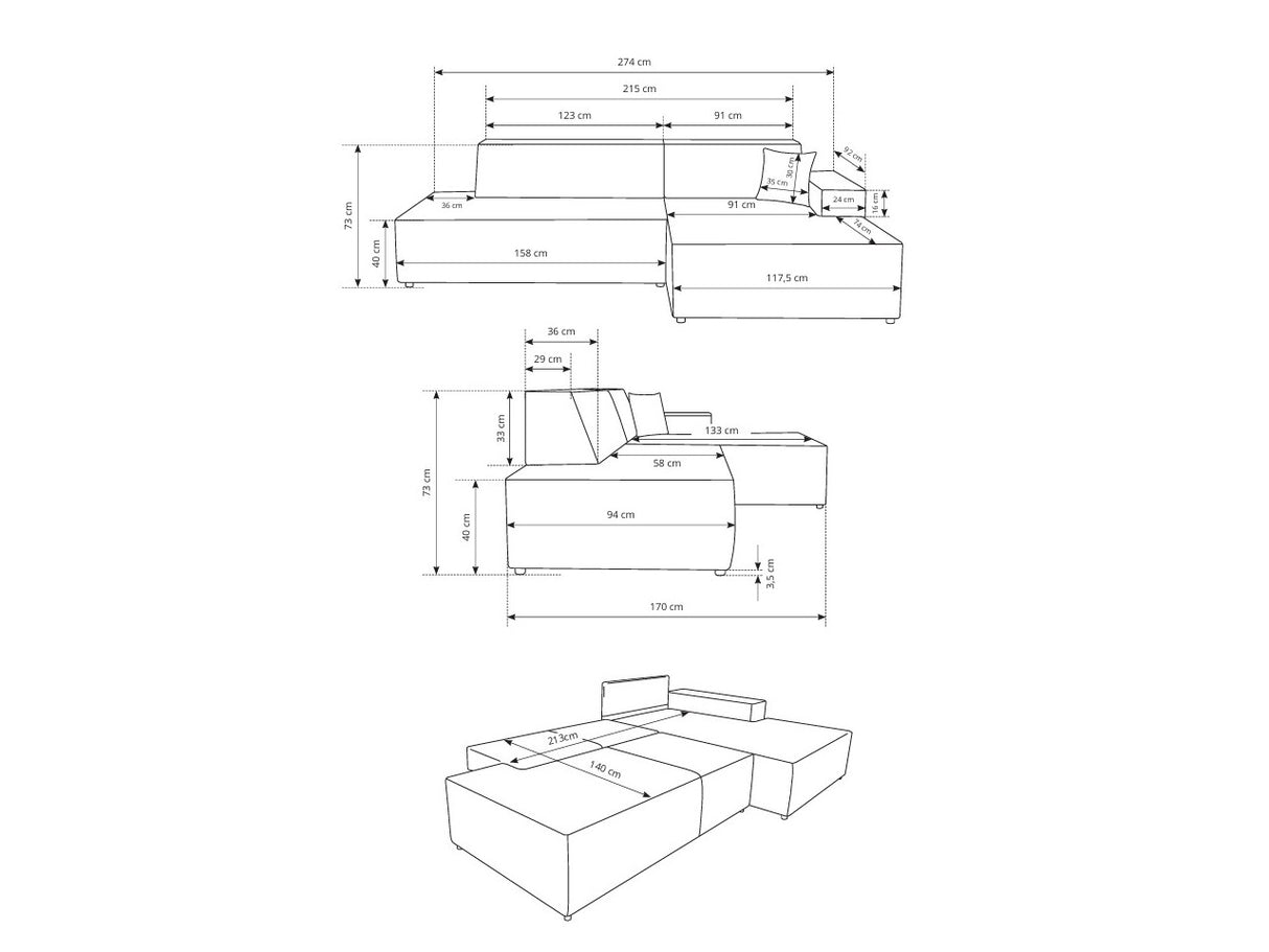 Stūra dīvāns 605059