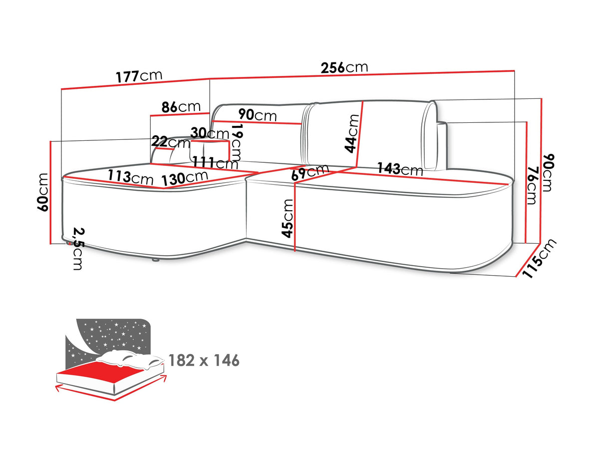 Stūra dīvāns 608048