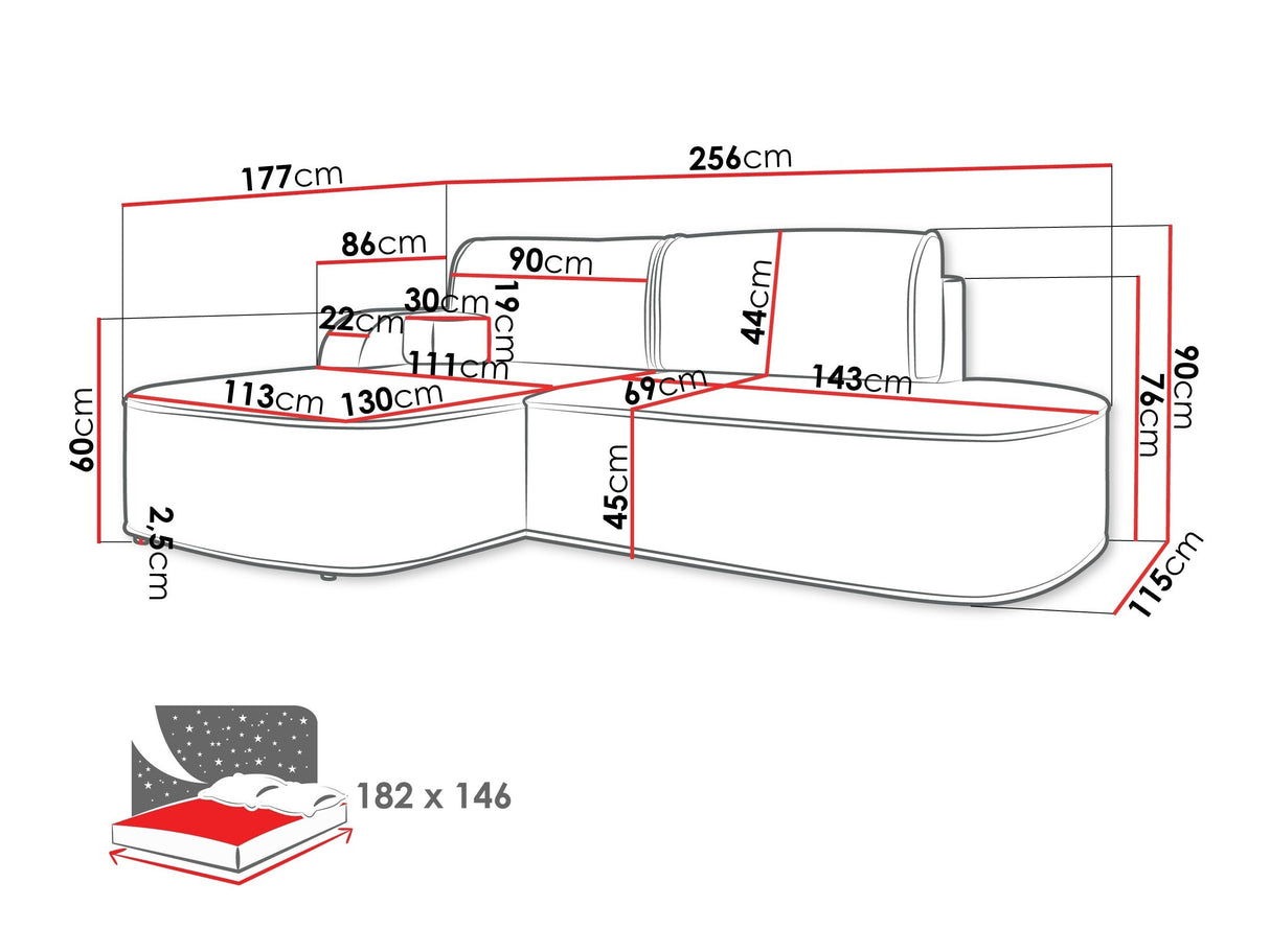 Stūra dīvāns 608048
