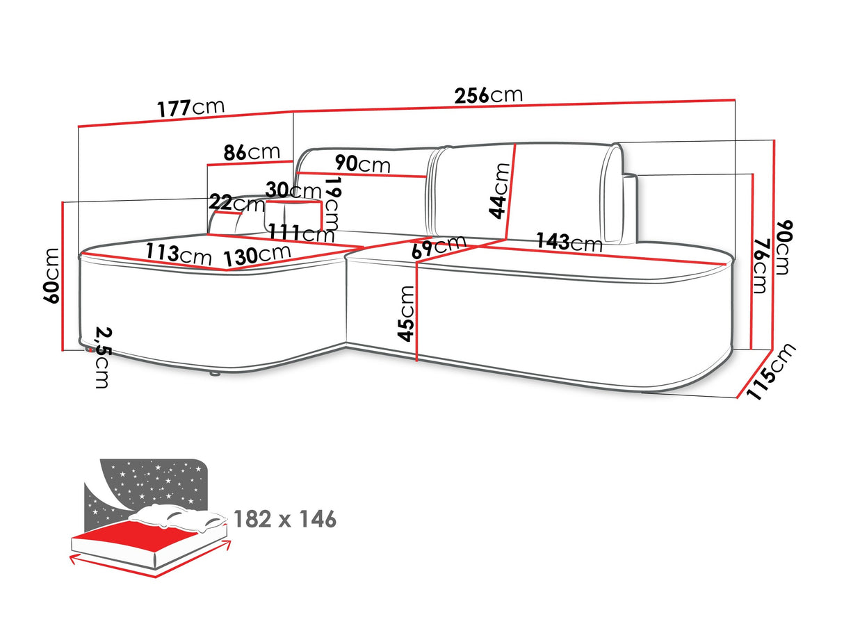 Stūra dīvāns 608048