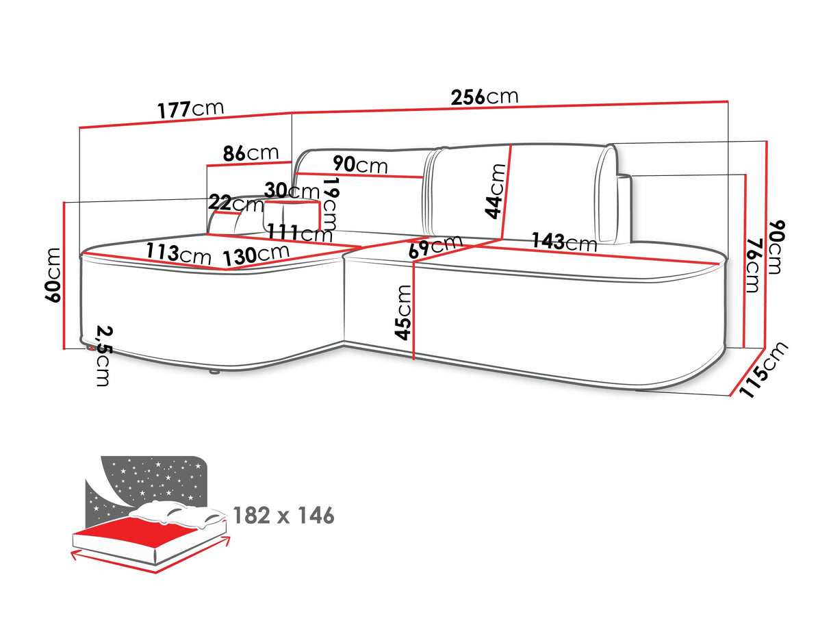 Stūra dīvāns 608048