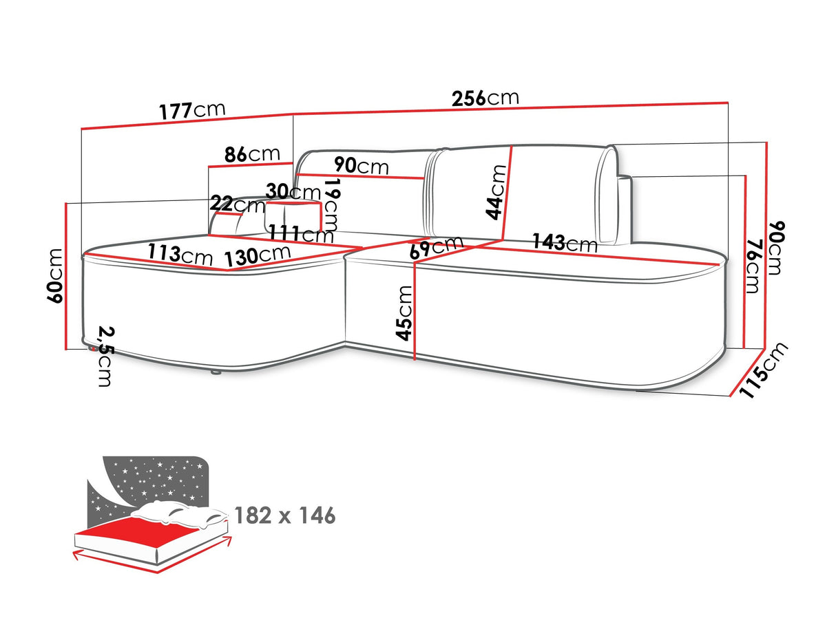 Stūra dīvāns 608048