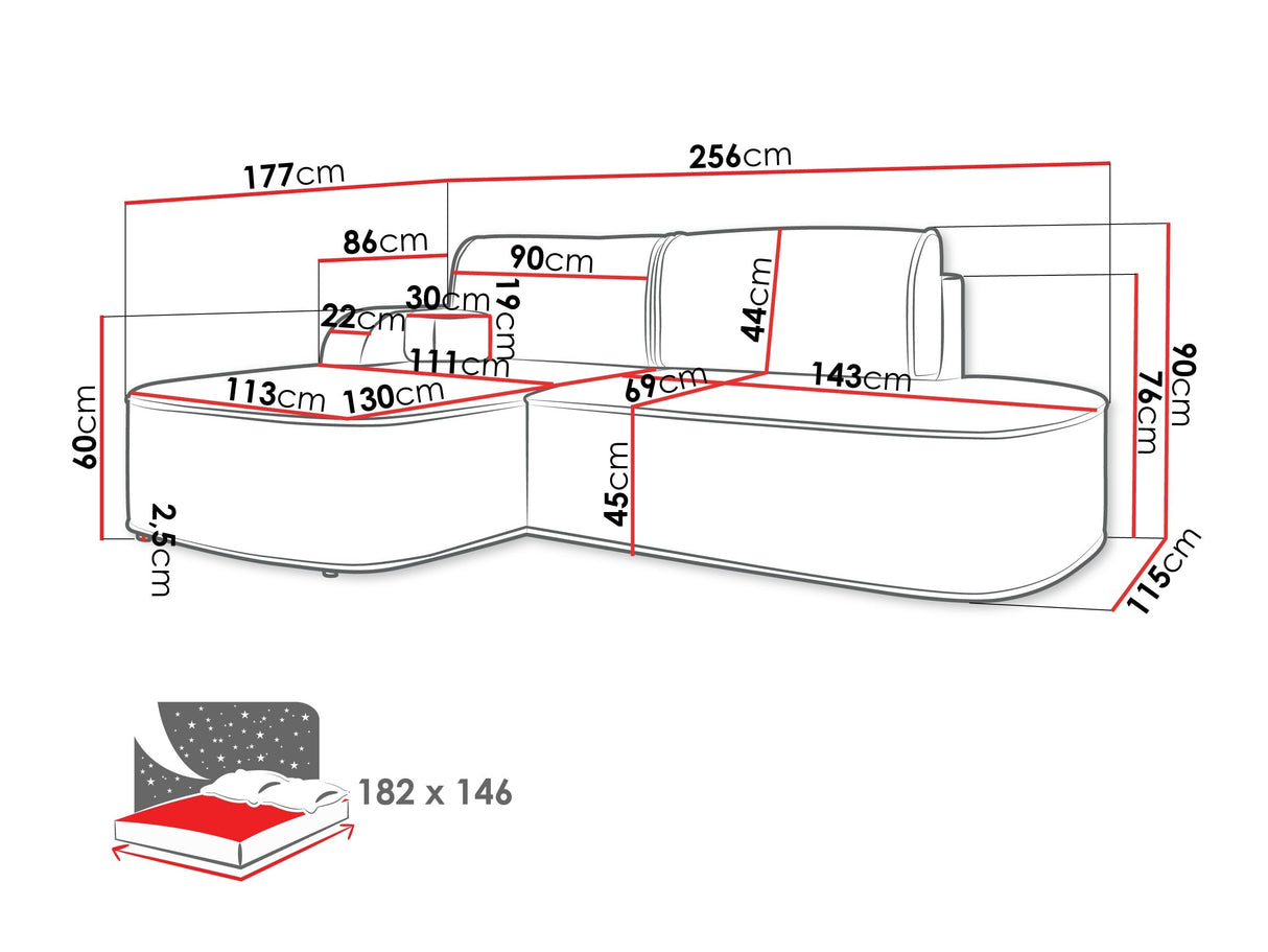 Stūra dīvāns 608048