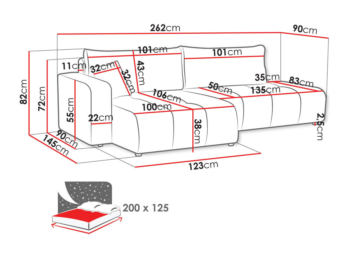 Stūra dīvāns 611650