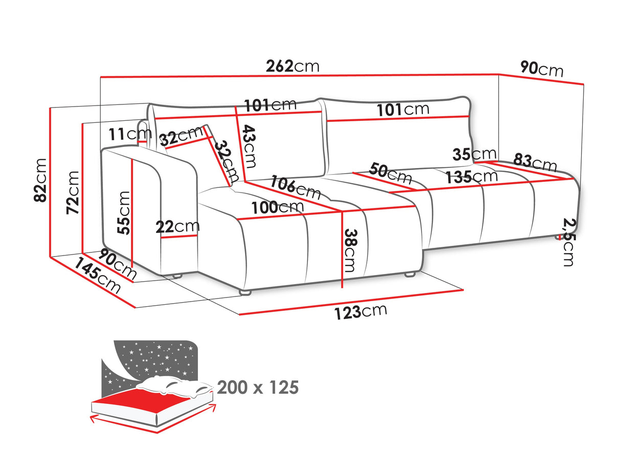 Stūra dīvāns 611650