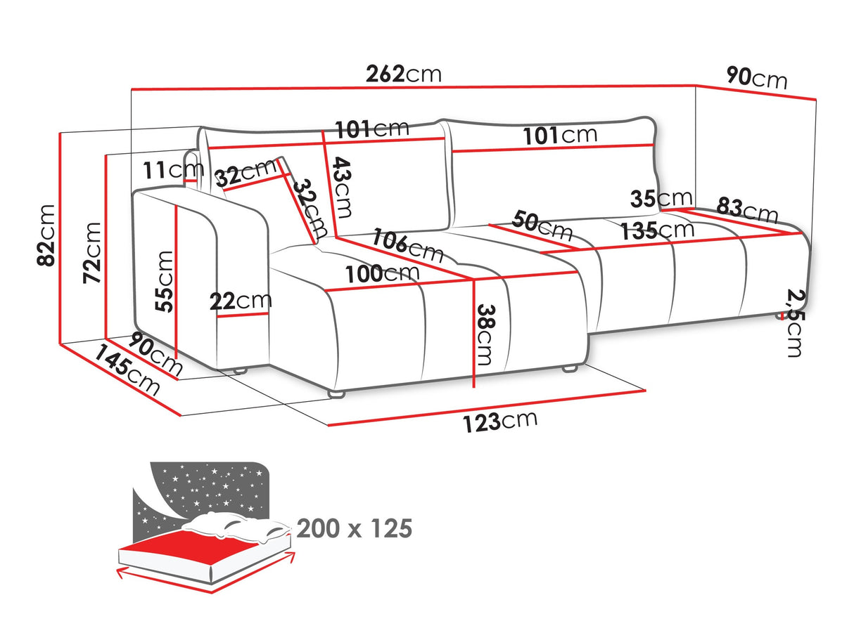 Stūra dīvāns 611650