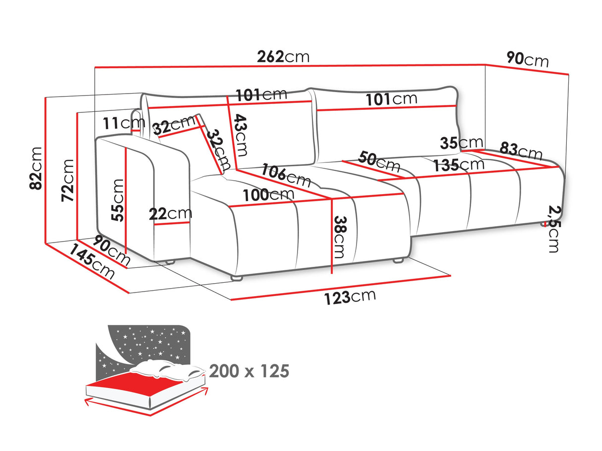 Stūra dīvāns 611650
