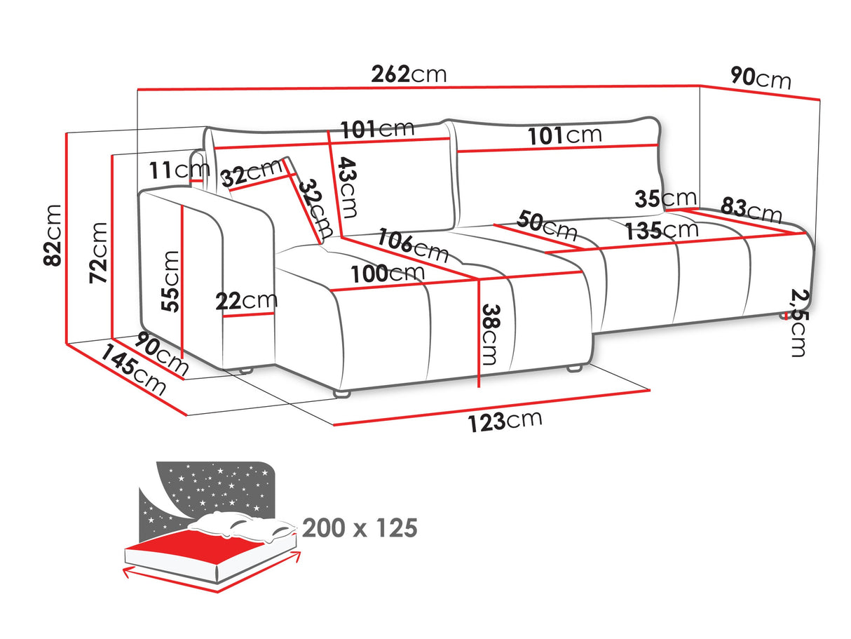 Stūra dīvāns 611650