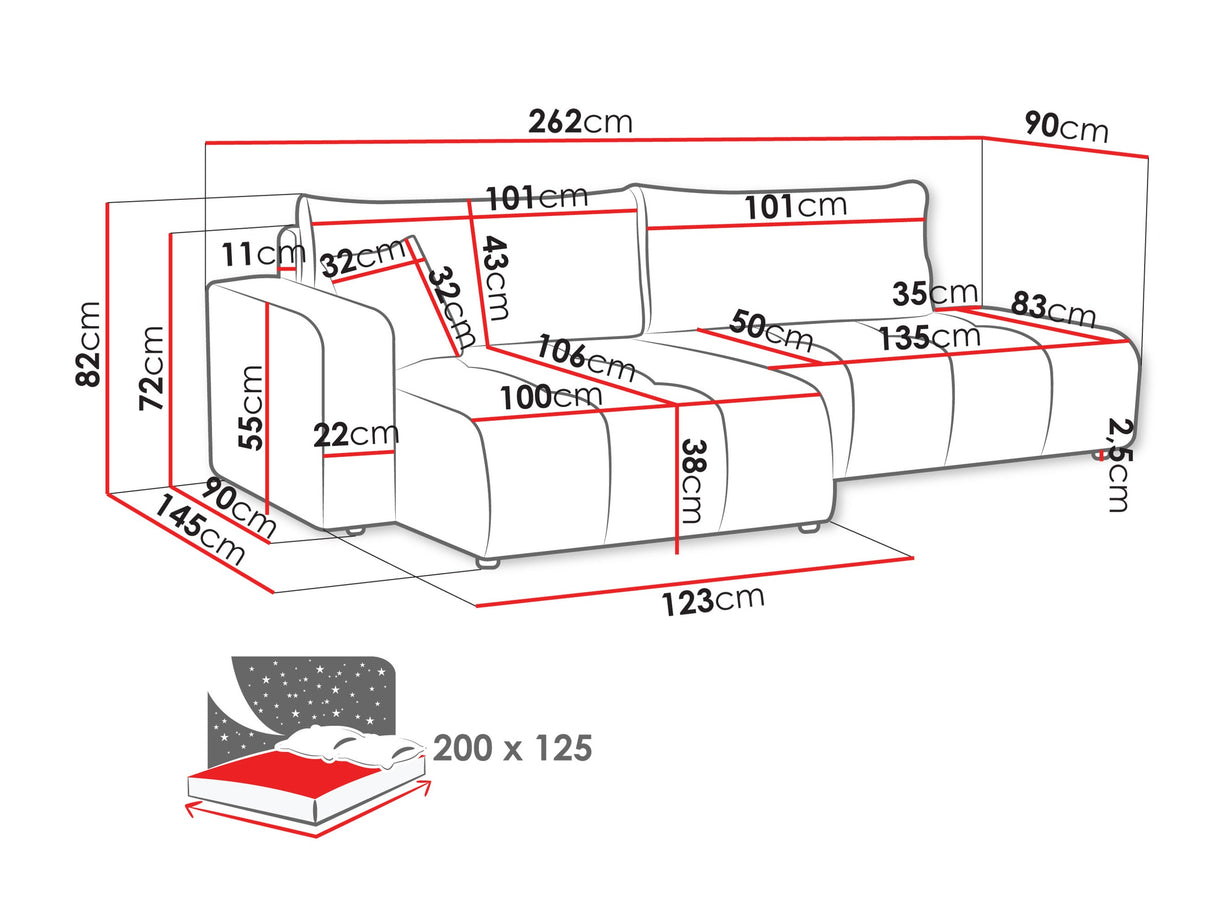 Stūra dīvāns 611650