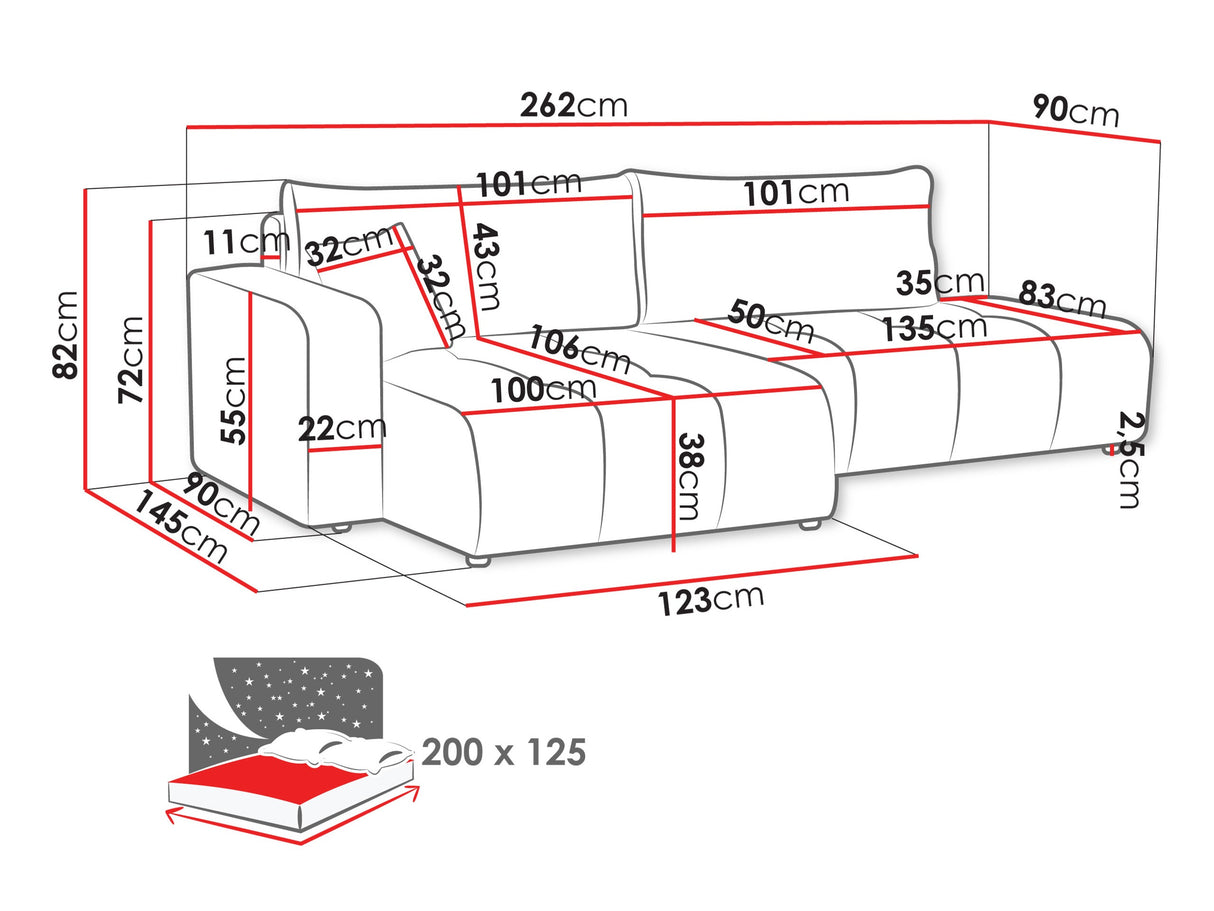 Stūra dīvāns 611650
