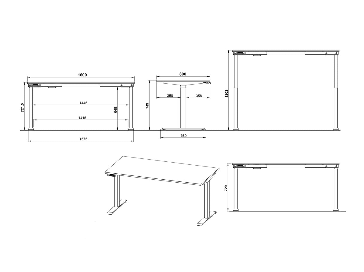 Rakstāmgalds ar regulējamu augstumu 612149