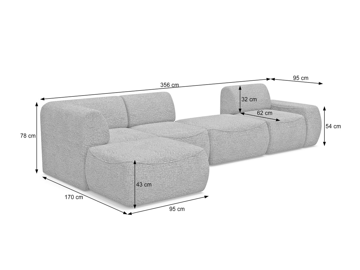 Moduļu stūra dīvāns 614042