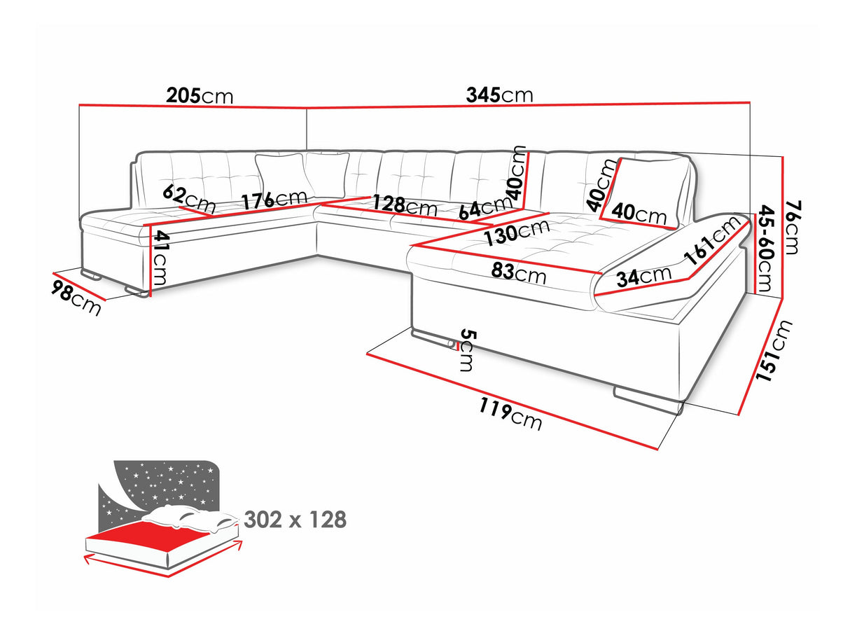 Stūra dīvāns 68205 4373420