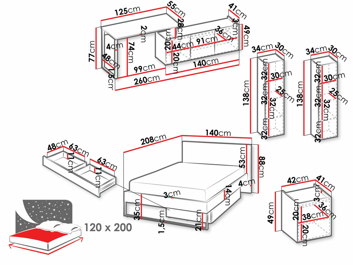 Guļamistabas komplekts 559335 4404870