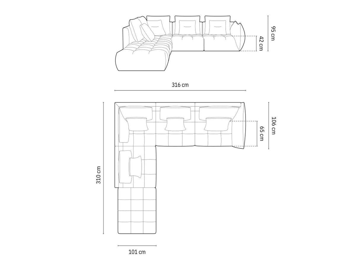 Moduļu stūra dīvāns 587301