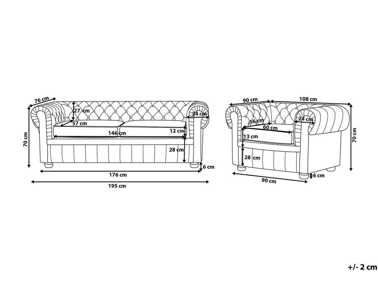 Chesterfield mīksto mēbeļu komplekts 521551