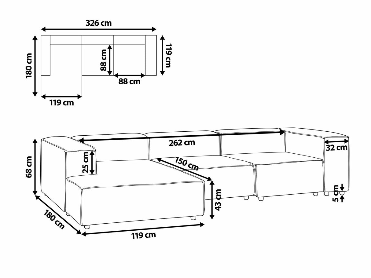 Moduļu stūra dīvāns 534956