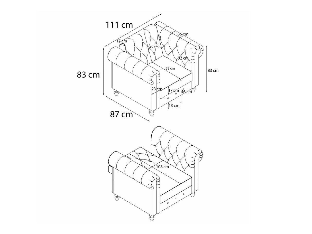 Chesterfield krēsls 525414
