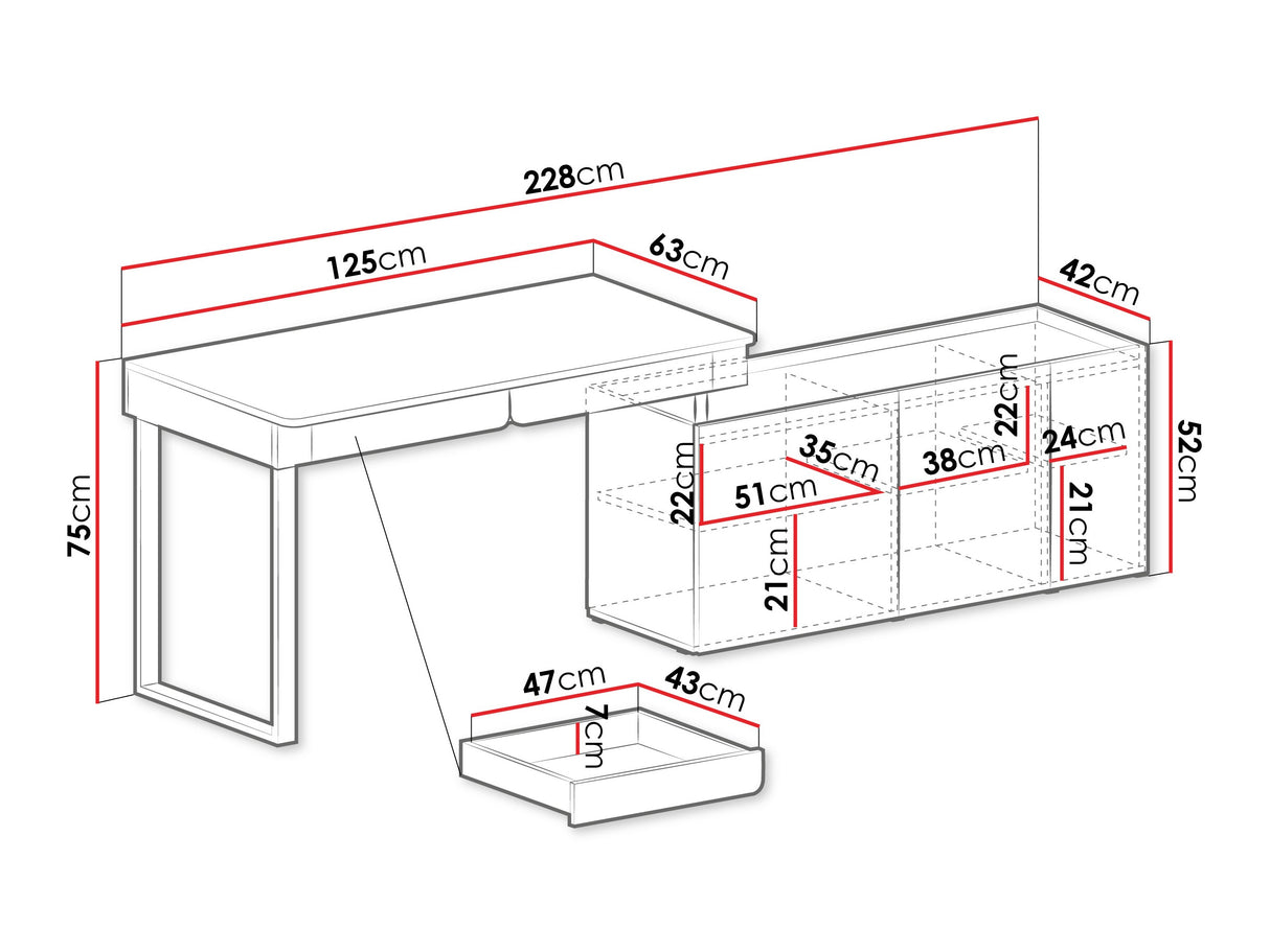 Stūra rakstāmgalds 629755