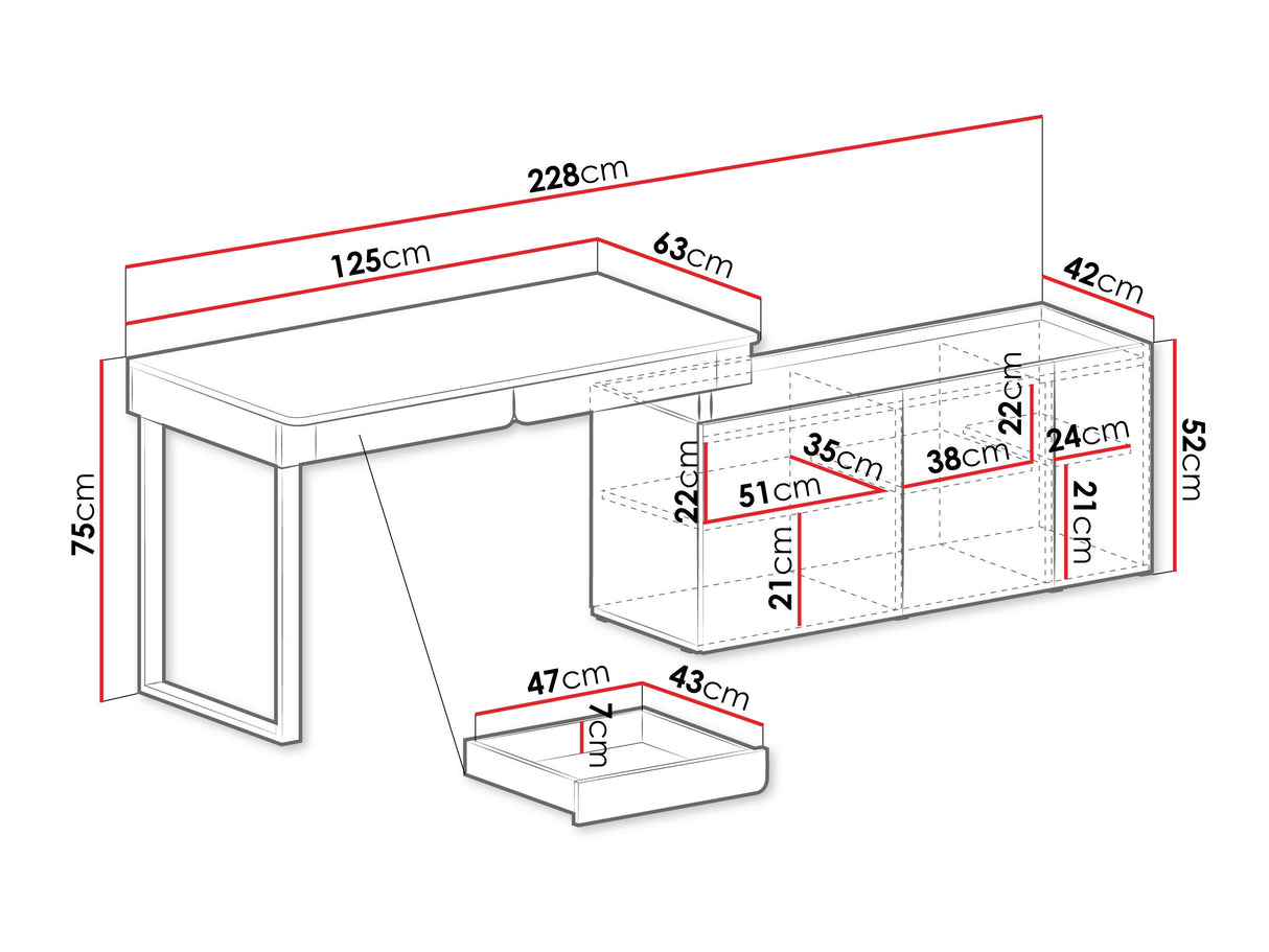 Stūra rakstāmgalds 629755