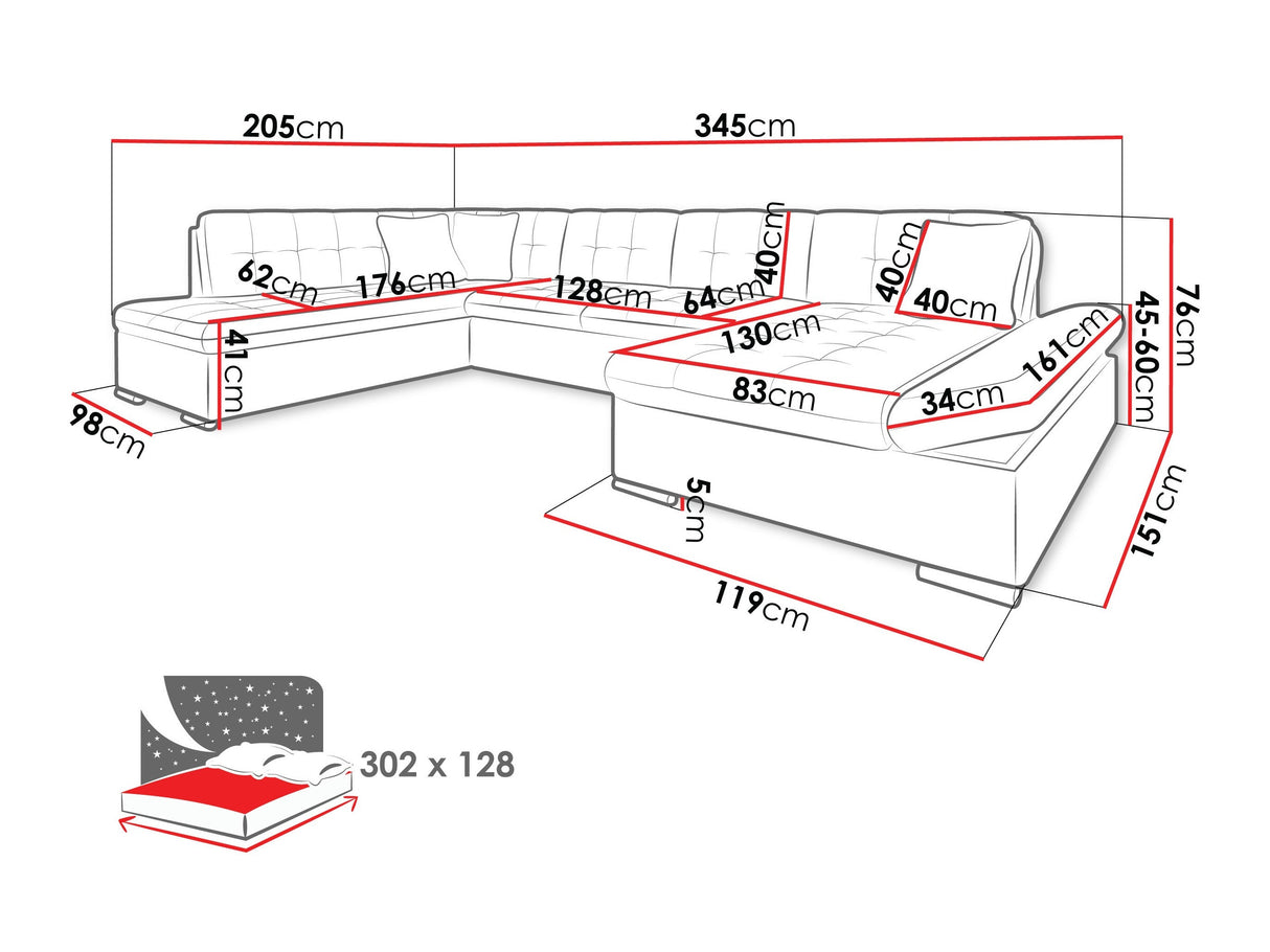 Stūra dīvāns 68205 4669305